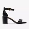 Ezoria Mae zwarte leren Sandalen met hak voor dames