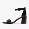 Ezoria Mae zwarte leren Sandalen met hak voor dames