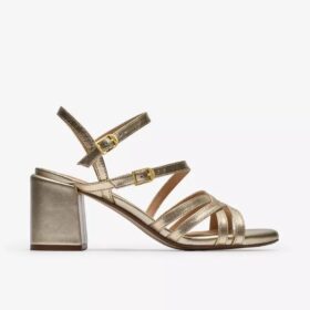 Ezoria-sandalen met bandjes voor dames in zacht goud