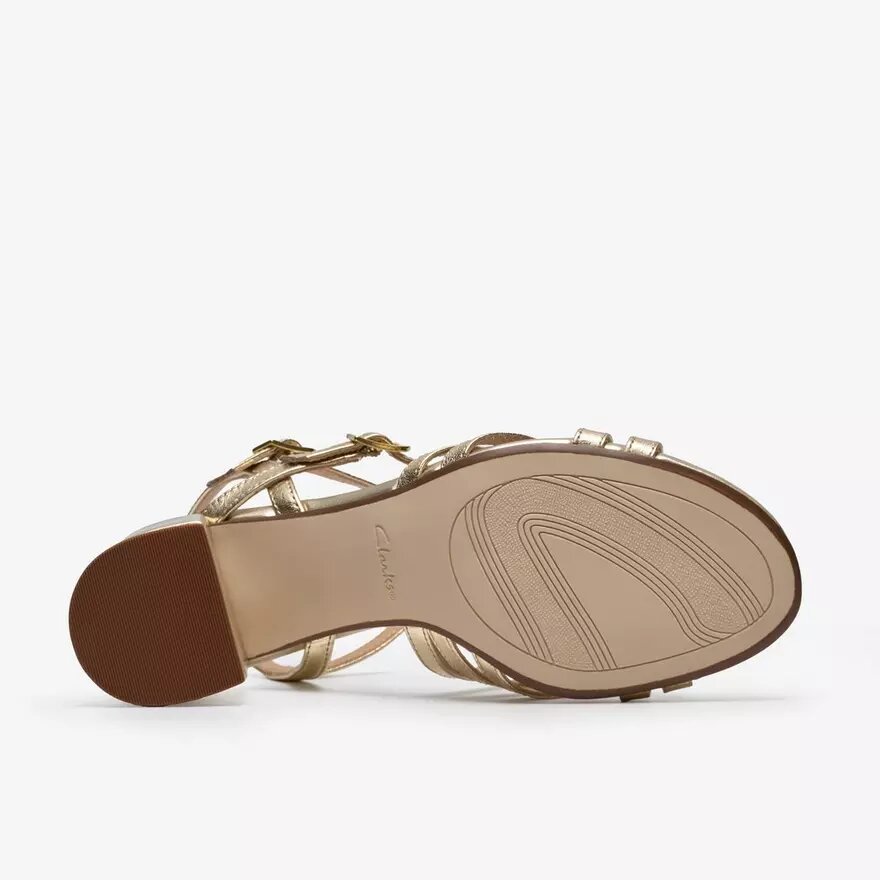 Ezoria-sandalen met bandjes voor dames in zacht goud Ezoria-sandalen met bandjes voor dames in zacht goud