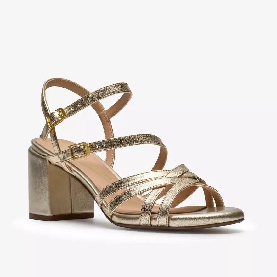 Ezoria-sandalen met bandjes voor dames in zacht goud Ezoria-sandalen met bandjes voor dames in zacht goud