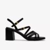 Ezoria-sandalen met bandjes voor dames, zwart leer Ezoria-sandalen met bandjes voor dames, zwart leer