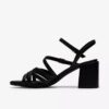 Ezoria-sandalen met bandjes voor dames, zwart leer Ezoria-sandalen met bandjes voor dames, zwart leer