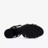 Ezoria-sandalen met bandjes voor dames, zwart leer Ezoria-sandalen met bandjes voor dames, zwart leer