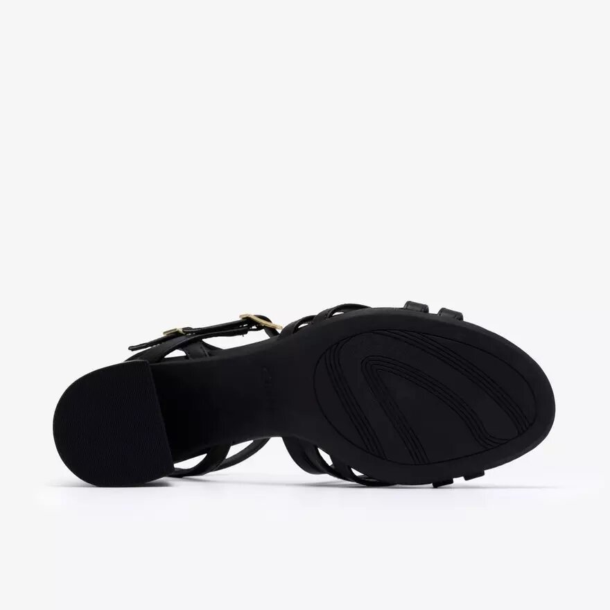 Ezoria-sandalen met bandjes voor dames, zwart leer Ezoria-sandalen met bandjes voor dames, zwart leer