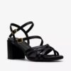 Ezoria-sandalen met bandjes voor dames, zwart leer Ezoria-sandalen met bandjes voor dames, zwart leer