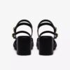 Ezoria-sandalen met bandjes voor dames, zwart leer Ezoria-sandalen met bandjes voor dames, zwart leer