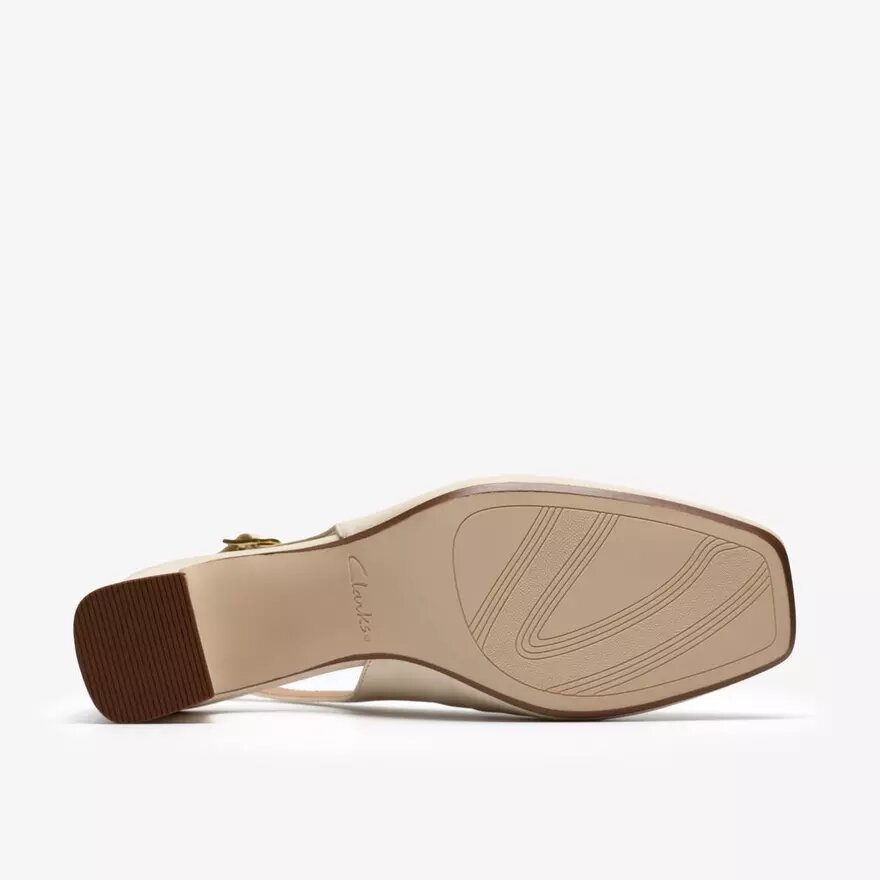 Fernie Sling crèmekleurige leren schoenen voor dames Fernie Sling crèmekleurige leren schoenen voor dames