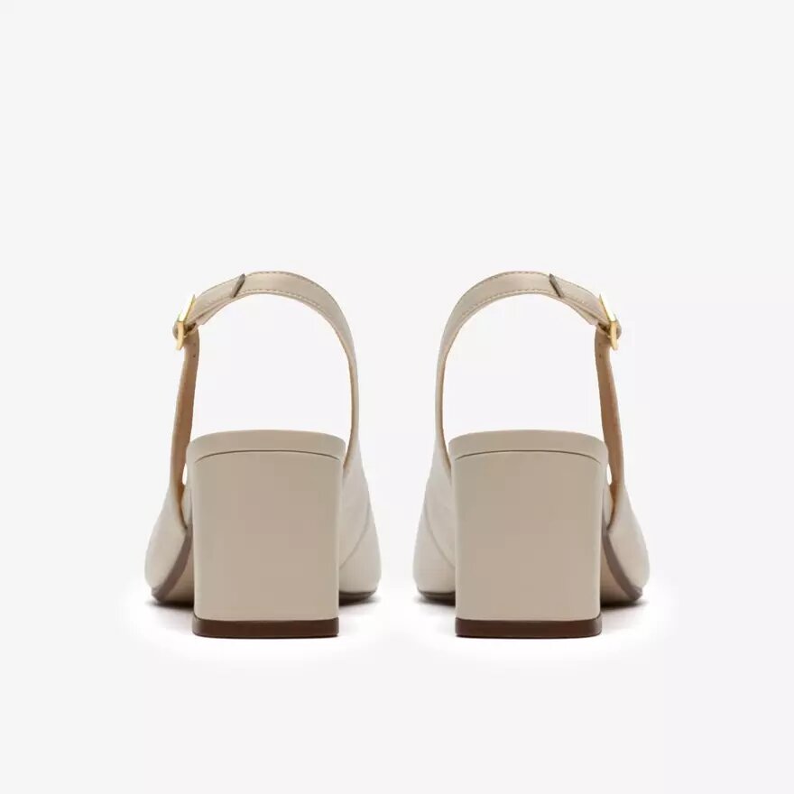 Fernie Sling crèmekleurige leren schoenen voor dames Fernie Sling crèmekleurige leren schoenen voor dames
