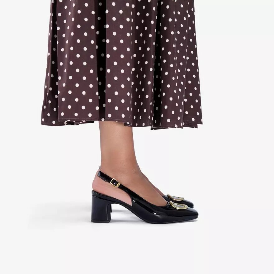 Fernie Sling zwarte lakschoenen voor dames Fernie Sling zwarte lakschoenen voor dames