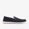 Flexway Step herenloafers van marineblauw suède, zomerse Slip-ons