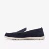Flexway Step herenloafers van marineblauw suède, zomerse Slip-ons