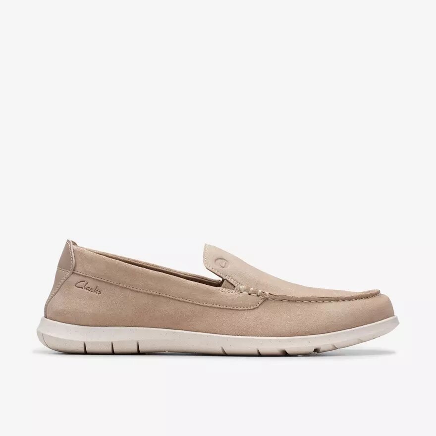 Flexway Step herenloafers van zandkleurig suède (Slip-ons) Flexway Step herenloafers van zandkleurig suède (Slip-ons)