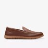 Flexway Step herenschoenen van lichtbruin leer, Slip-ons Flexway Step herenschoenen van lichtbruin leer, Slip-ons