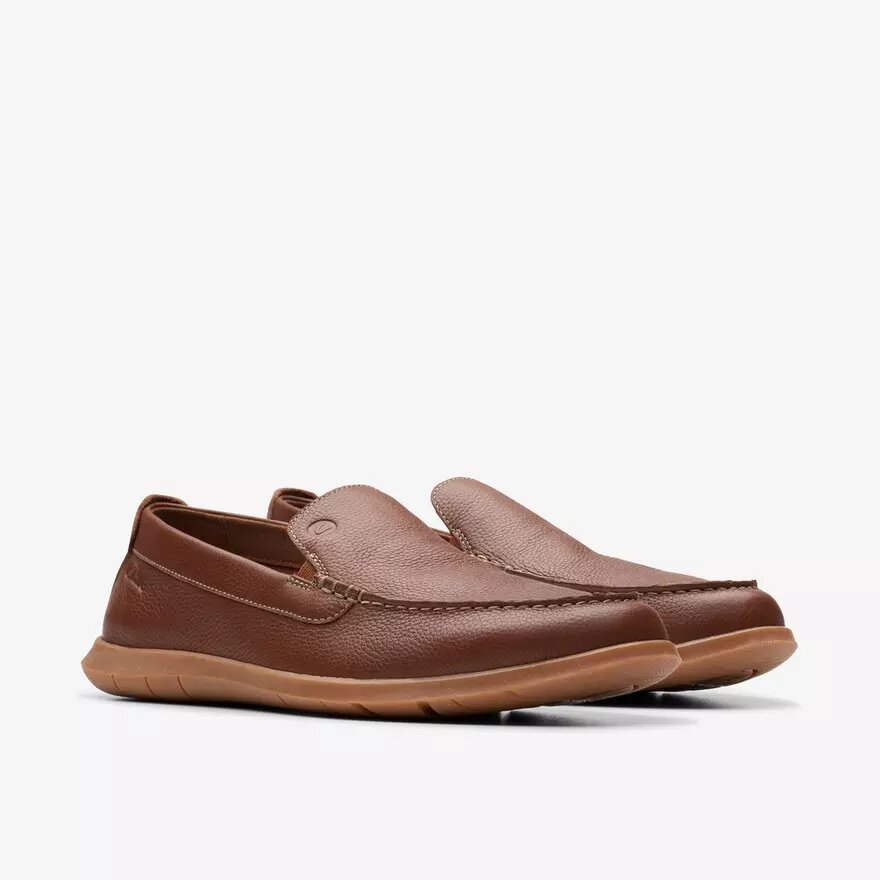 Flexway Step herenschoenen van lichtbruin leer, Slip-ons Flexway Step herenschoenen van lichtbruin leer, Slip-ons