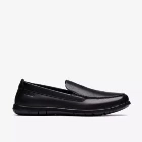 Flexway Step zwarte gladleer Loafers voor heren Flexway Step zwarte gladleer Loafers voor heren