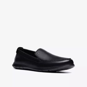 Flexway Step zwarte gladleer Loafers voor heren Flexway Step zwarte gladleer Loafers voor heren