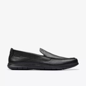 Flexway Step zwarte leren Loafers voor heren