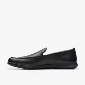 Flexway Step zwarte leren Loafers voor heren
