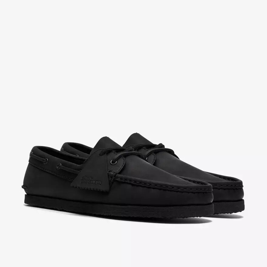 Godney Boat herenschoenen van zwart leer Godney Boat herenschoenen van zwart leer