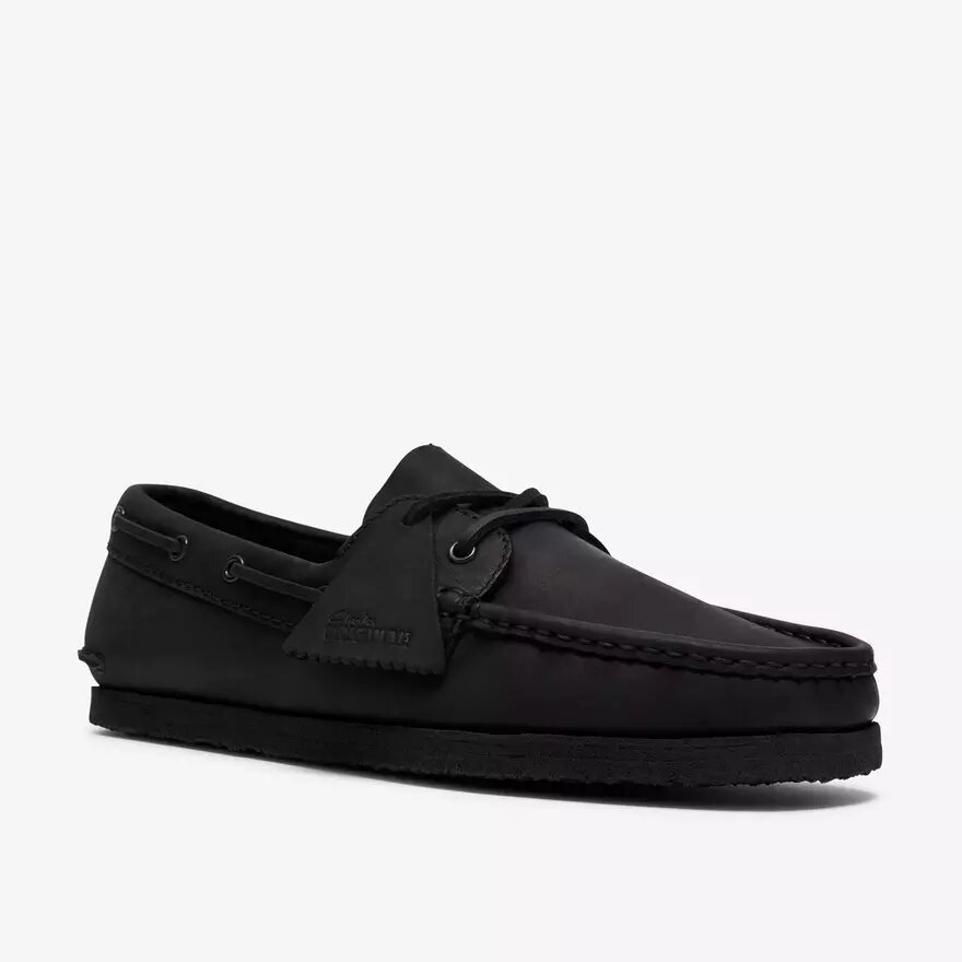 Godney Boat herenschoenen van zwart leer Godney Boat herenschoenen van zwart leer
