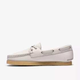 Godney Bootchoenen voor dames van wit generfd leer