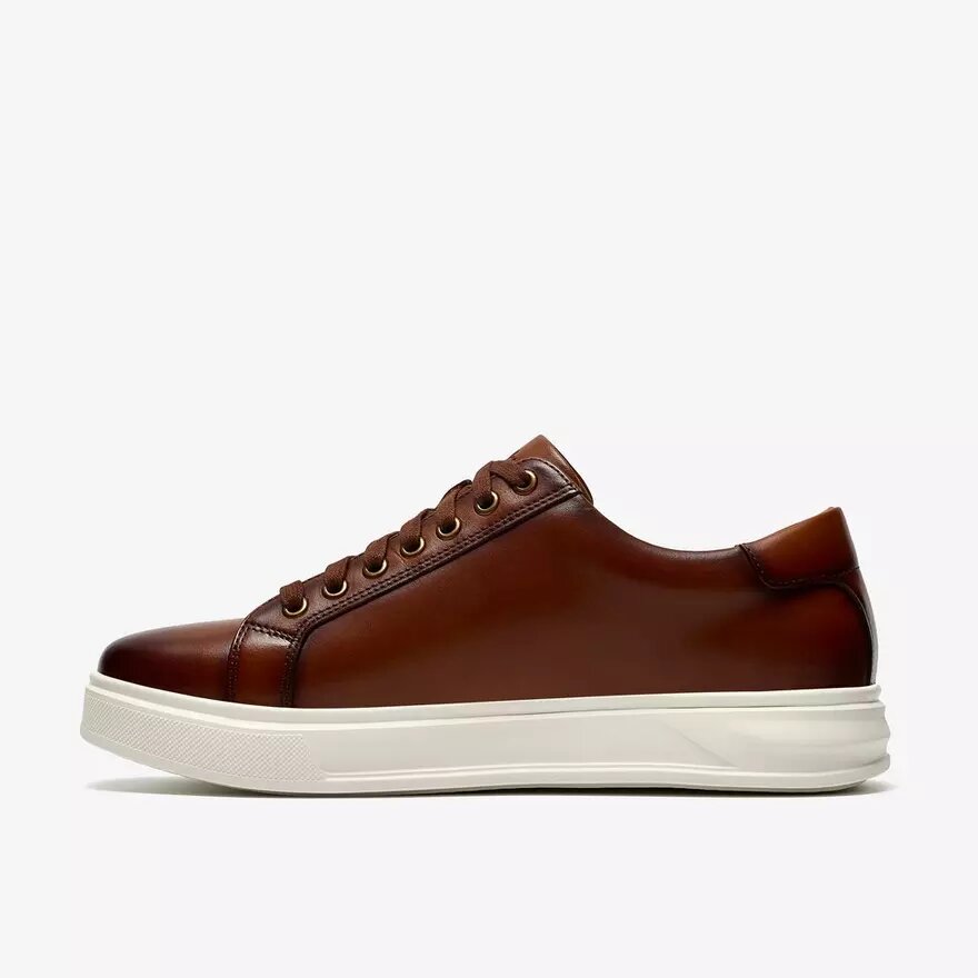Goswell Tie herensneakers van bruin leer Goswell Tie herensneakers van bruin leer