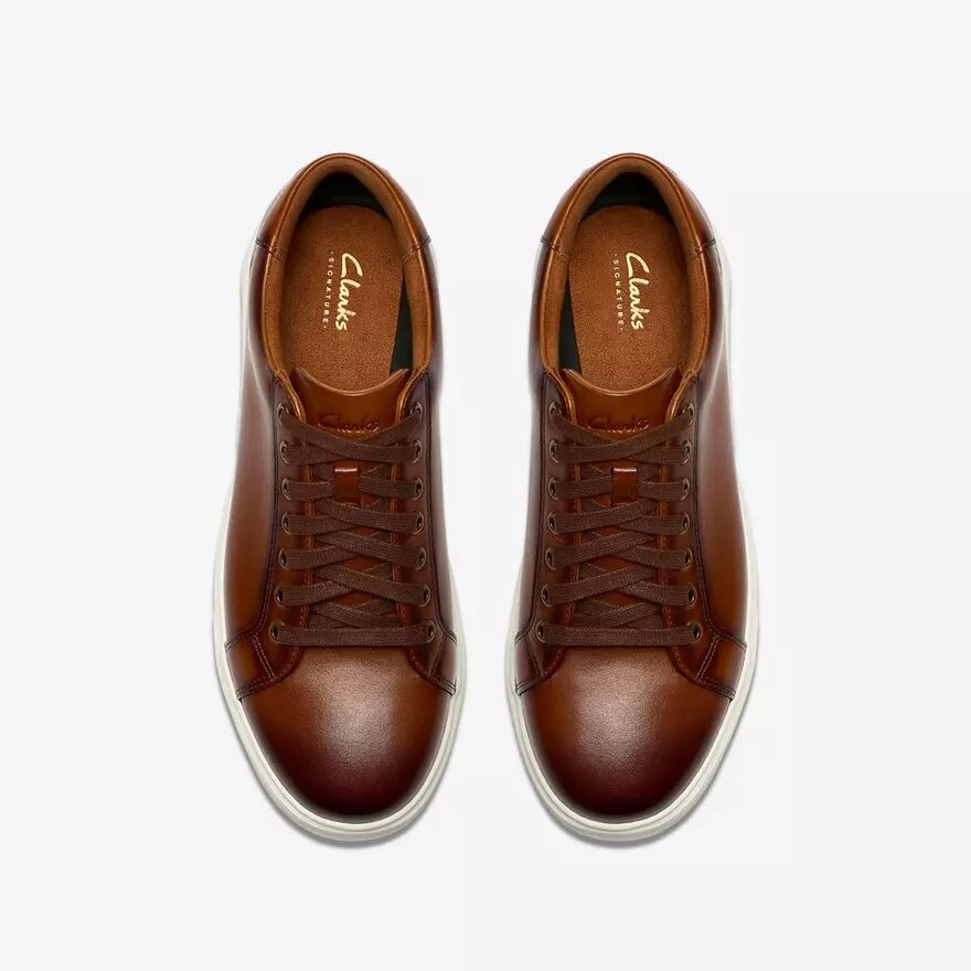 Goswell Tie herensneakers van bruin leer Goswell Tie herensneakers van bruin leer