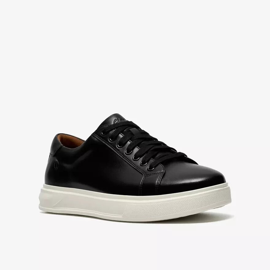 Goswell Tie zwarte leren herensneaker Goswell Tie zwarte leren herensneaker