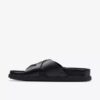 Heren Torford Cross zwarte leren platte sandalen Heren Torford Cross zwarte leren platte sandalen