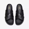 Heren Torford Cross zwarte leren platte sandalen Heren Torford Cross zwarte leren platte sandalen