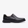 Heren Un Briley Step zwarte leren loafer | clarks