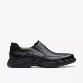 Heren Un Briley Step zwarte leren loafer | clarks