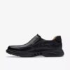 Heren Un Briley Step zwarte leren loafer | clarks