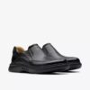 Heren Un Briley Step zwarte leren loafer | clarks