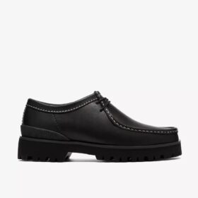 Heren Walla Yukoner zwarte leren Wallabees