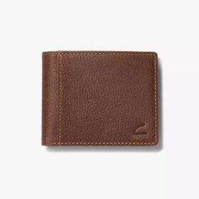 Heren Weathered Pebble Slimfold-portemonnee, bruin, VS