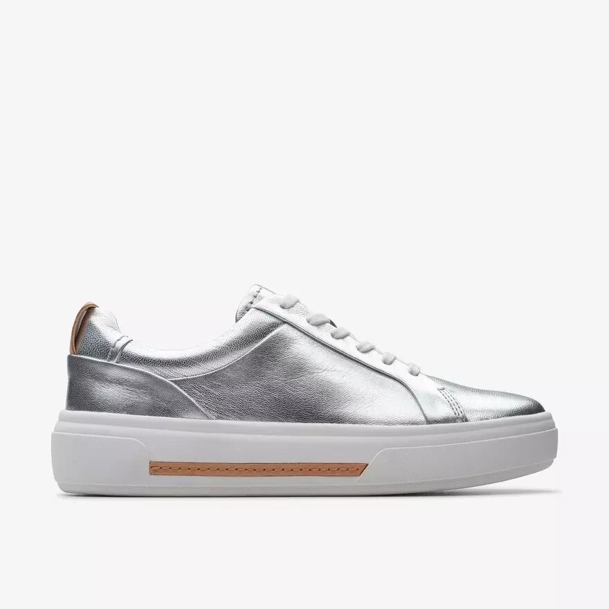 Hollyhock Wandelschoenen zilveren leren Sneakers voor dames Hollyhock Wandelschoenen zilveren leren Sneakers voor dames
