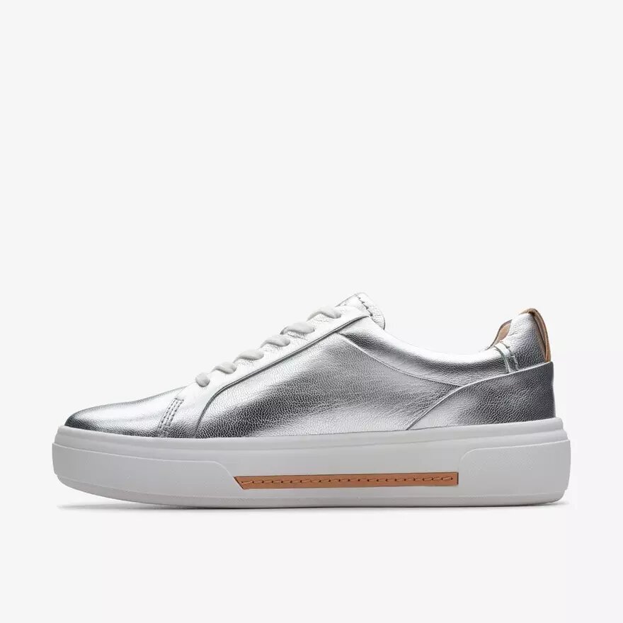 Hollyhock Wandelschoenen zilveren leren Sneakers voor dames Hollyhock Wandelschoenen zilveren leren Sneakers voor dames