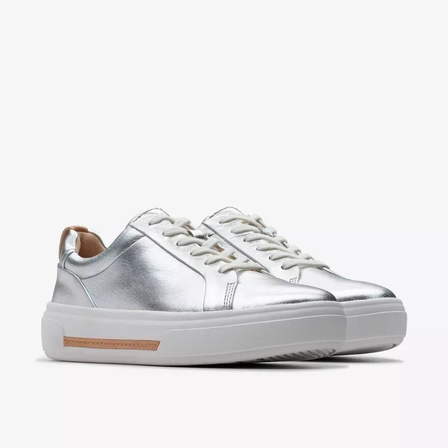 Hollyhock Wandelschoenen zilveren leren Sneakers voor dames Hollyhock Wandelschoenen zilveren leren Sneakers voor dames