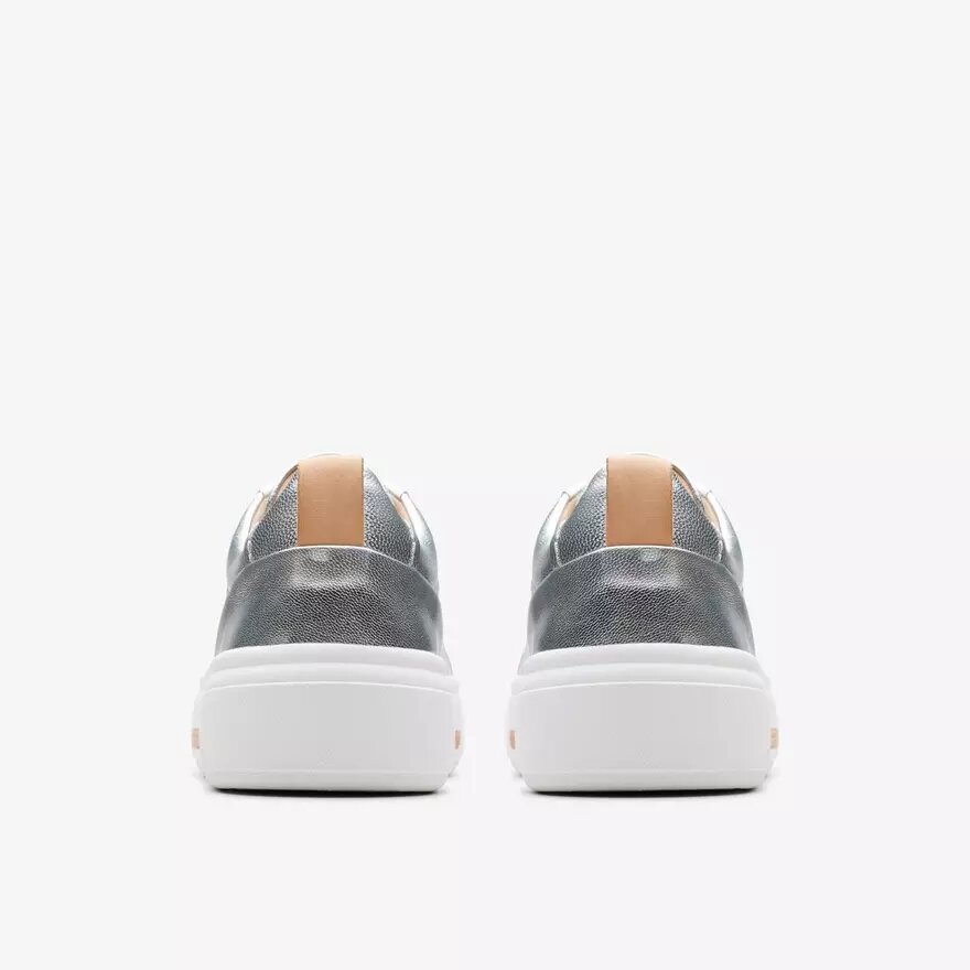 Hollyhock Wandelschoenen zilveren leren Sneakers voor dames Hollyhock Wandelschoenen zilveren leren Sneakers voor dames