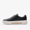 Hollyhock Wandelschoenen zwarte leren Sneakers voor dames Hollyhock Wandelschoenen zwarte leren Sneakers voor dames
