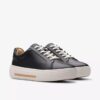 Hollyhock Wandelschoenen zwarte leren Sneakers voor dames Hollyhock Wandelschoenen zwarte leren Sneakers voor dames