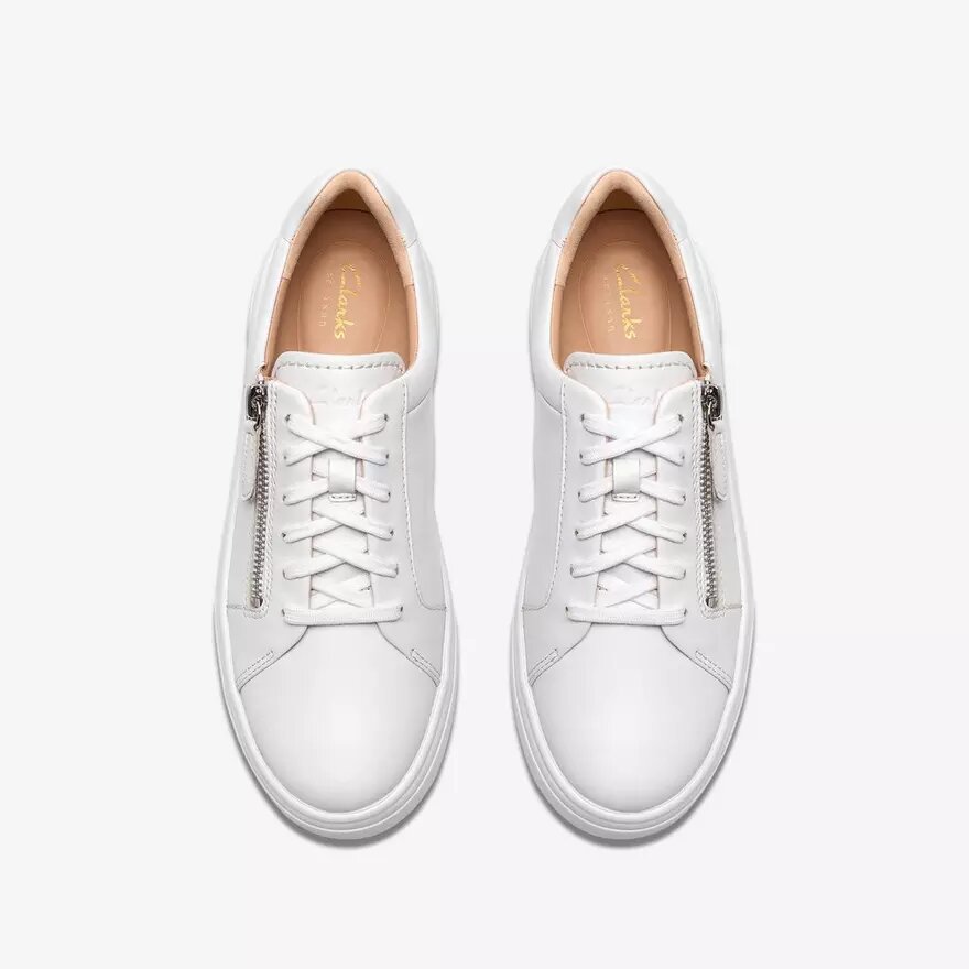 Hollyrose Zip witte leren Sneakers voor dames Hollyrose Zip witte leren Sneakers voor dames