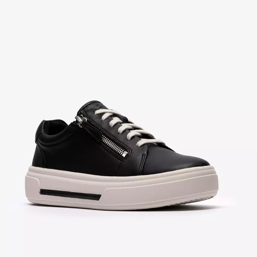 Hollyrose Zip zwarte leren Sneakers voor dames Hollyrose Zip zwarte leren Sneakers voor dames