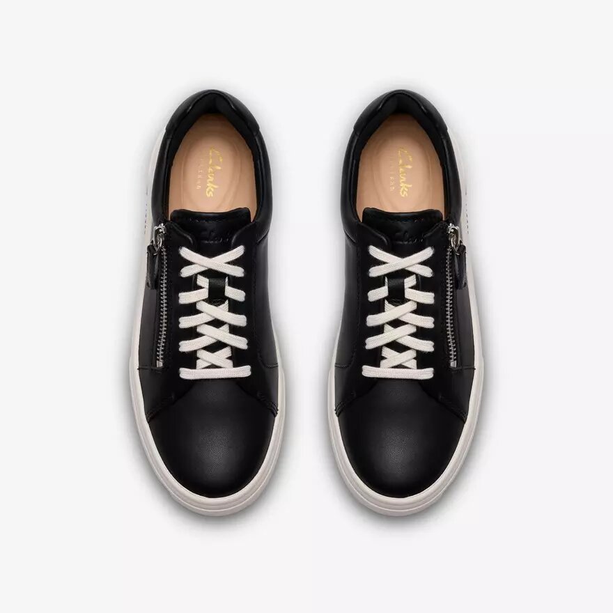 Hollyrose Zip zwarte leren Sneakers voor dames Hollyrose Zip zwarte leren Sneakers voor dames