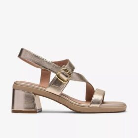 Jaylan Sol champagnekleurige Sandalen met hak voor dames