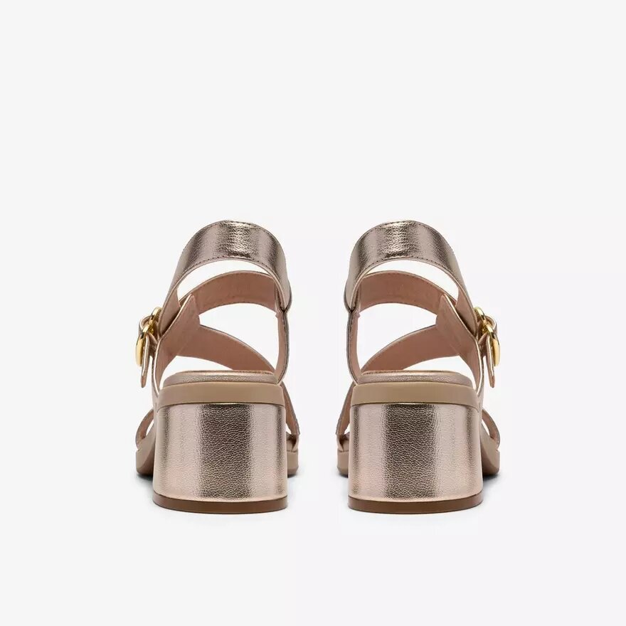 Jaylan Sol champagnekleurige Sandalen met hak voor dames Jaylan Sol champagnekleurige Sandalen met hak voor dames