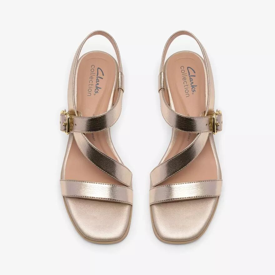 Jaylan Sol champagnekleurige Sandalen met hak voor dames Jaylan Sol champagnekleurige Sandalen met hak voor dames