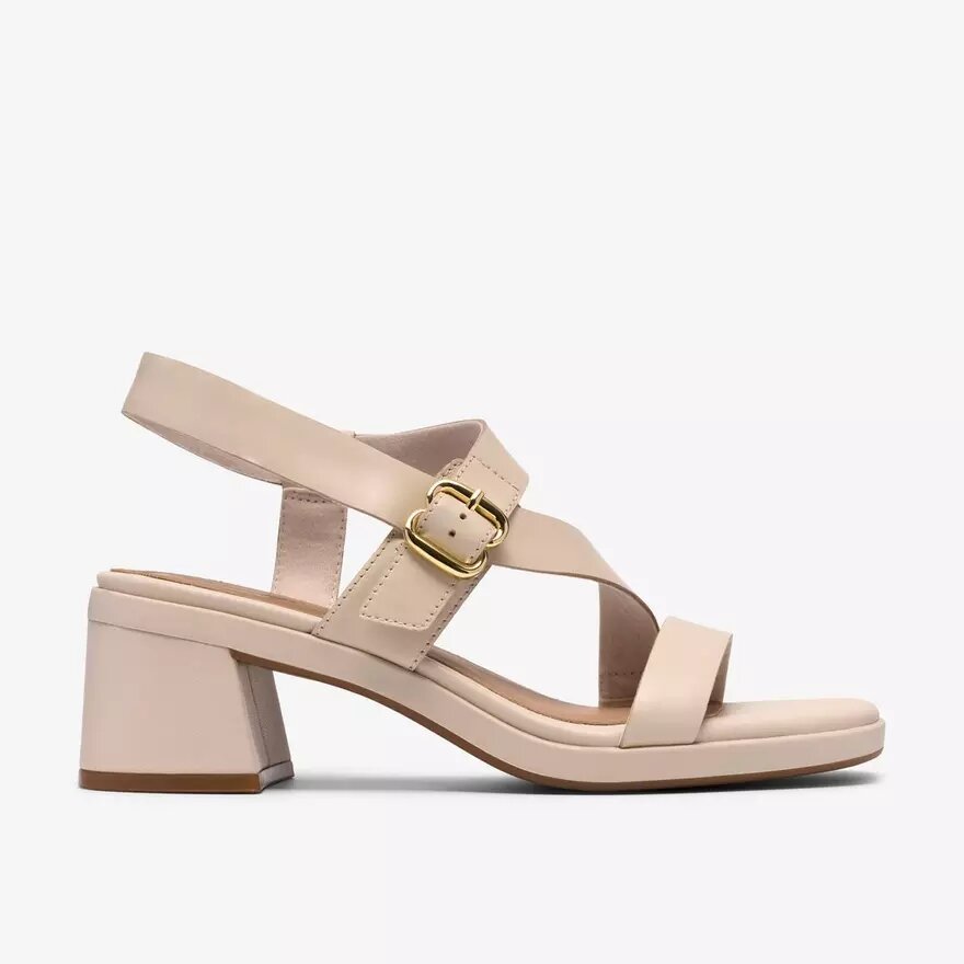Jaylan Sol off-white leren Sandalen met hak voor dames Jaylan Sol off-white leren Sandalen met hak voor dames